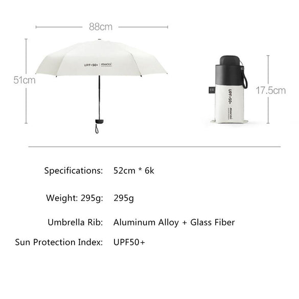Anti-UV Pocket Mini Umbrella Rain Women Windproof Durable 5 Folding Sun Umbrellas Portable Sunscreen Female Parasol