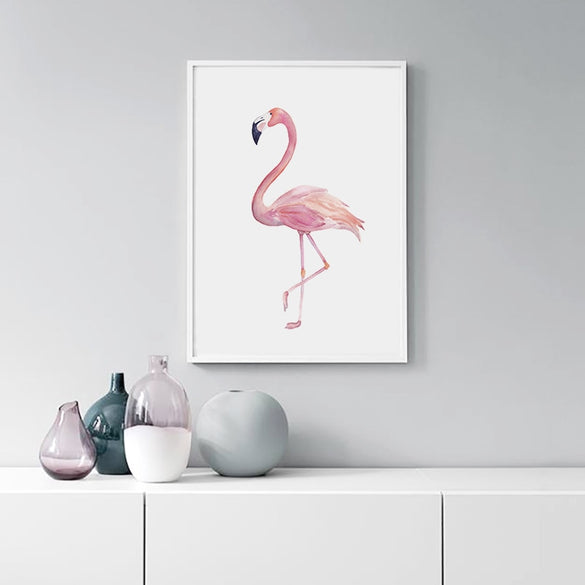 900D Posters And Prints Wall Art Canvas Painting Wall Pictures For Living Room Nordic Decoration Watercolor Flamingo S16020