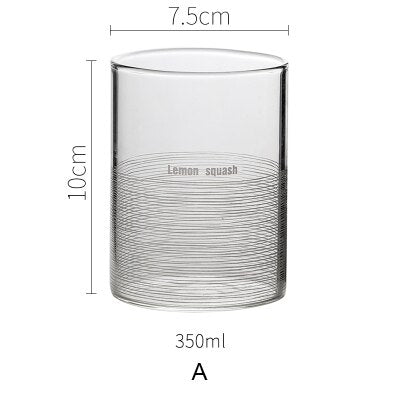 Creative transparent glass breakfast cup home juice drink cup Nordic heat drinking cup milk cup teacup AKUHOME