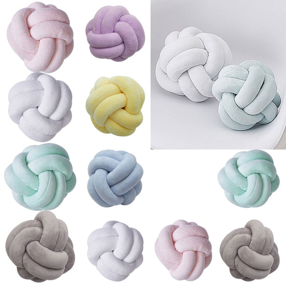 Colorful Warm Nordic Style Pillow Cushion Ball Knot Pillow Solid Color Baby Calm Sleep Dolls Stuffed Kid Adult Bedroom Decor
