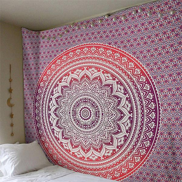 Large Mandala Indian Tapestry Wall Hanging Bohemian Beach Mat Polyester Thin Blanket Yoga Shawl Mat 200x150cm Blanket