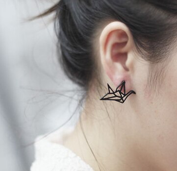 New Vintage Punk  Hollow Paper Crane Stud Earrings For Women Peace Dove Earings Fashion Jewelry Bijoux