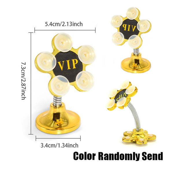 Sucker Stand for Cell Phone 360 degree Rotatable Metal Flower Magic Suction Cup Mobile Phone Holder Car Bracket Mount Compatible