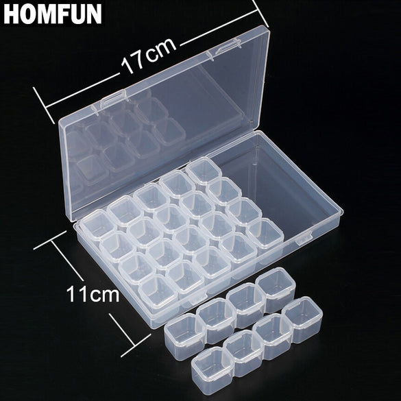 28 Slots Diamond Embroidery Box Diamond Painting Accessory Case Clear plastic Beads Display Storage Boxes Cross Stitch Tools
