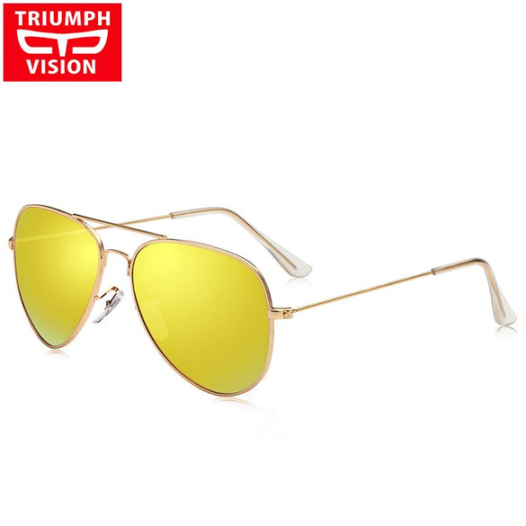 TRIUMPH VISION Polarized Sunglasses Men Pilot Mirror Lens Blue Sun Glasses Driving Shades Lentes Gafas Oculos de sol Masculino