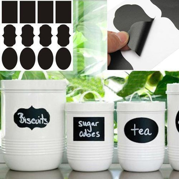 3 Designs 24pcs/lot Vinyl Chalkboard Label Stickers,Modern kitchen Organizing Chalkboard Stickers Decor