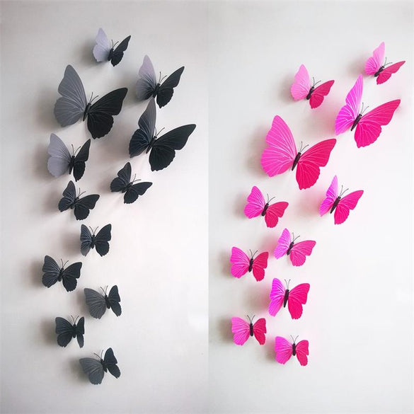 12pcs Creative Wedding Decoration 3D Fridge Butterfly Decor Wall Sticke Kids Window Shop ETH002. Home decor