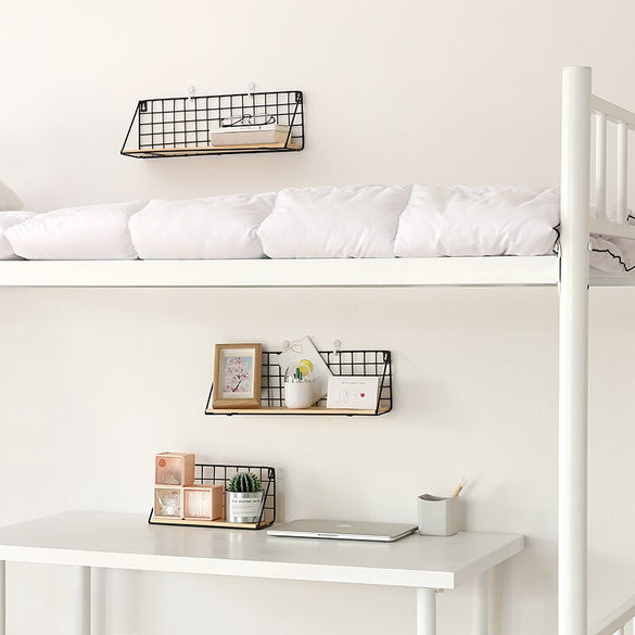 Wooden Iron Wall Shelf Wall Mounted Storage Rack Organization For Kitchen Bedroom Home Decor Kid Room DIY Wall Storage Shelves
