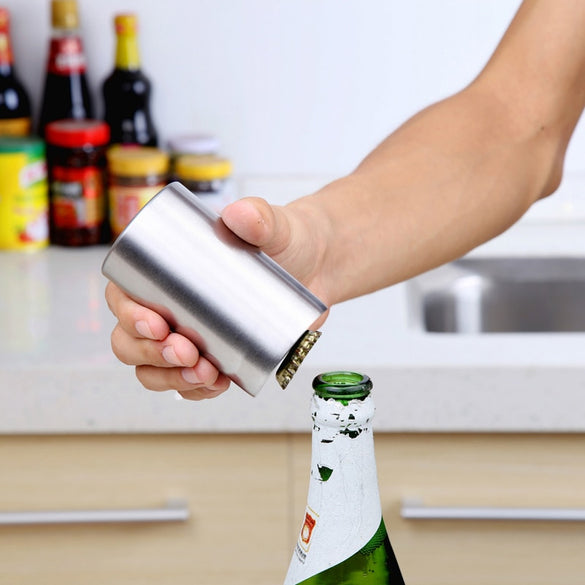 Stainless Steel Beer Bottle Opener Automatic Kitchen Accessories Beer Soda Cap Red Wine Bottle Opener Bar Supplies Kitchen Tool
