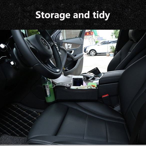 Car Seat Storage Bag Stowing Tidying For Phone Coins Cigarette Keys PU Leather Car Seat Side Storage Box Multifunction Organizer