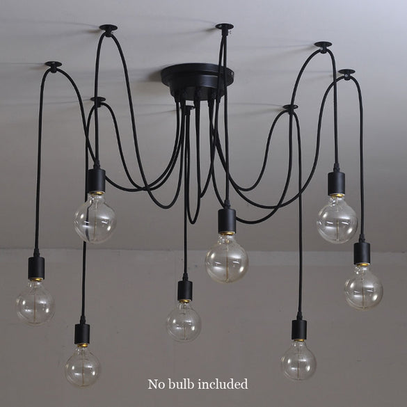 Retro Edison Bulb Light Chandelier Vintage Loft Adjustable DIY E27 Spider Ceiling Lamp cafe living room bar Fixture Light