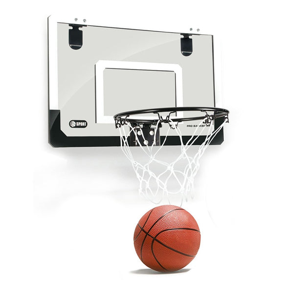 HOT SALE Mini Basketball Hoop With Ball 18 inch x12 inch Shatterproof Backboard (Clear)