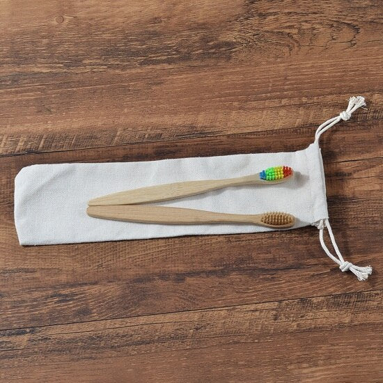 Reusable Produce Toothbrush Bags Eco-Friendly Washable Organic Cotton Tooth Brush Travel Tote Storage Bags