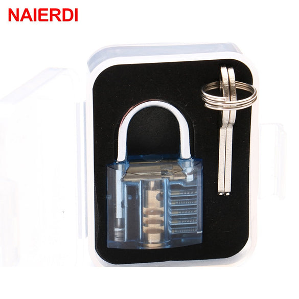 NAIERDI Locksmith Transparent Locks Pick Visible Cutaway Mini Practice View Padlock Hasps Training Skill For Furniture Hardware