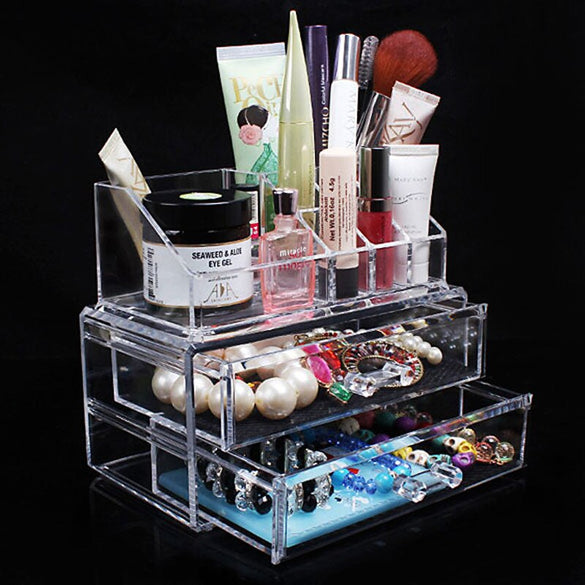 Acrylic Makeup Organizer Cosmetic Organizer Makeup Storage Box Brush Holder Maquillage Jewelry Storage Drawers