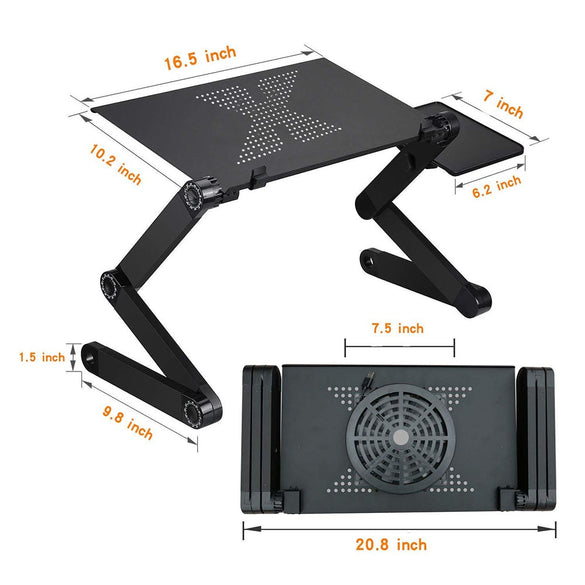 Laptop Table Stand With Adjustable Folding Ergonomic Design Stand Notebook Desk  For Ultrabook, Netbook Or Tablet With Mouse Pad