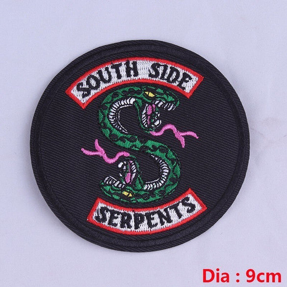Pulaqi Snake Riverdale Applique Patches for Clothing South Side Embroidery Sew Iron-on For Jeans T-Shirt Garment Accessories H
