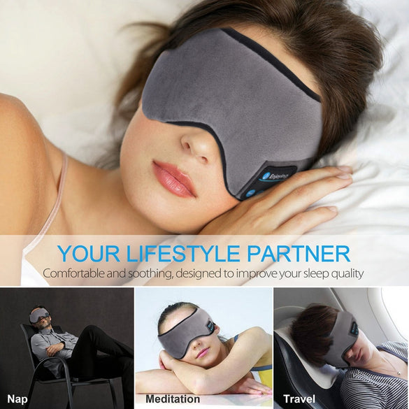 JINSERTA 2020 Wireless Stereo Bluetooth Earphone Sleep Mask Phone Headband Sleep Soft Earphones Sleeping Eye Mask Music Headset