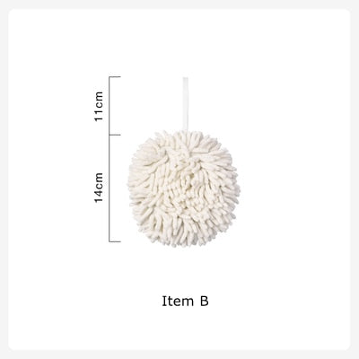 Chenille Hanging Hand Towel Water Absorbent Solid Color Soft Comfortable Towel Kitchen Bathroom Cleaning Tools Home Accessories