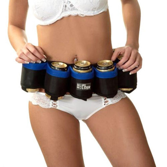 6 Pack Holster Portable Bottle Waist Beer Belt Bag Handy Wine Bottles Beverage Can Holder camping picnic accessory