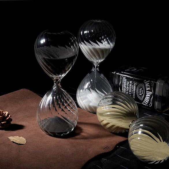 9Pig 30 Minutes Moire Ripple Hourglass Sand Timer Home Coffee Shop Decoration Adornment White Black Gold Birthday Student Gift