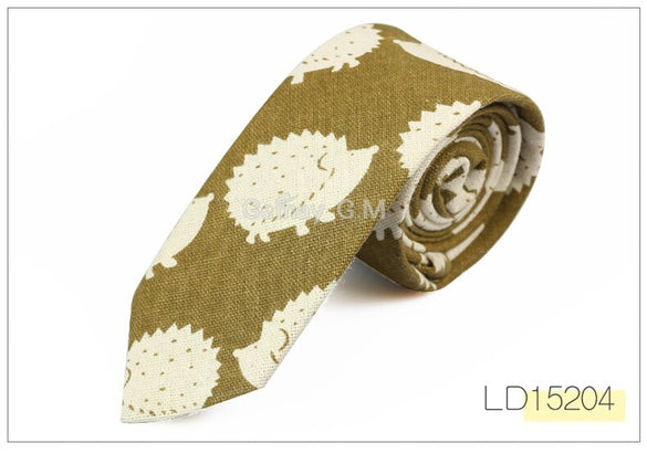 New Designer Print Ties Casual Narrow Necktie Ties for Men Hip-hop Party Floral Cotton Skinny Tie Cravat