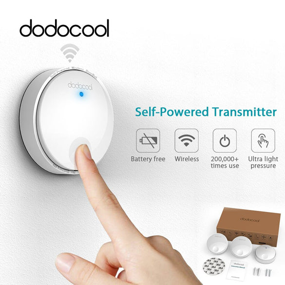 dodocool Self-powered Wireless Doorbell Remote Door Bell Chime No need battery IPX7 Waterproof 38 Melodie 262ft Range EU/US Plug