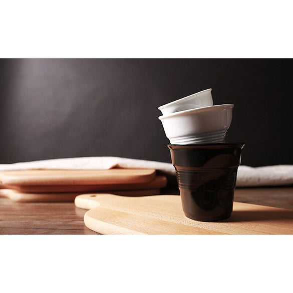 High Quality Ceramic Brief Porcelain Coffee Mugs Black Matt White European Style Breakfast Milk Tea Cup Origami Cups Drinkware