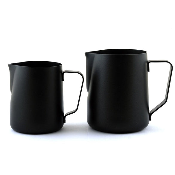 Black Non-stick Coating Coffee Mug Cup Jug Stainless Steel Espresso Milk Coffee Frothing Jug Tamper Cup Mug 350ml /600ml