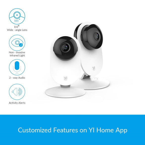 YI Home Camera 1080p Baby Monitor Wireless IP Wifi Security Surveillance System Night Vision Cloud International version (US/EU)