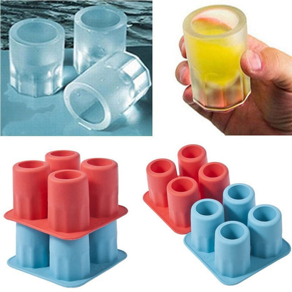 Hot New ONLY Bar Party Drink Ice Tray Cool Shape Ice Cube Freeze Mold Ice Maker Mould You can eat a cup 4-Cup Ice mold cup