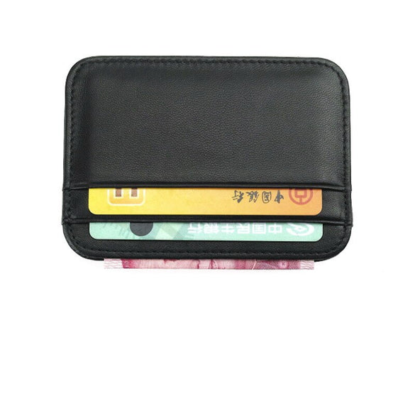 100% Sheepskin Genuine Leather Card Holder Super Slim Soft Credit Card Wallet Men Wallets Purse - Gibo Auja