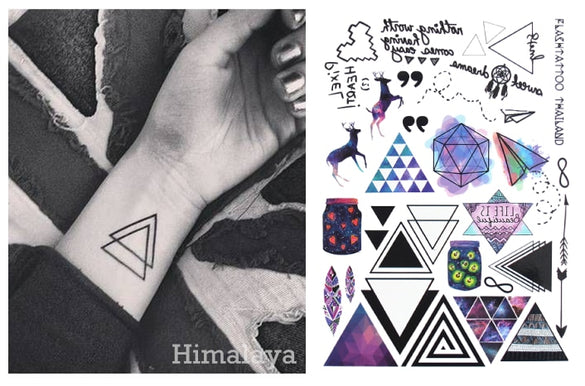 #391 Geometric Temporary Tattoos Triangle Tattoos Modern Style Unisex Body Tattoos.
