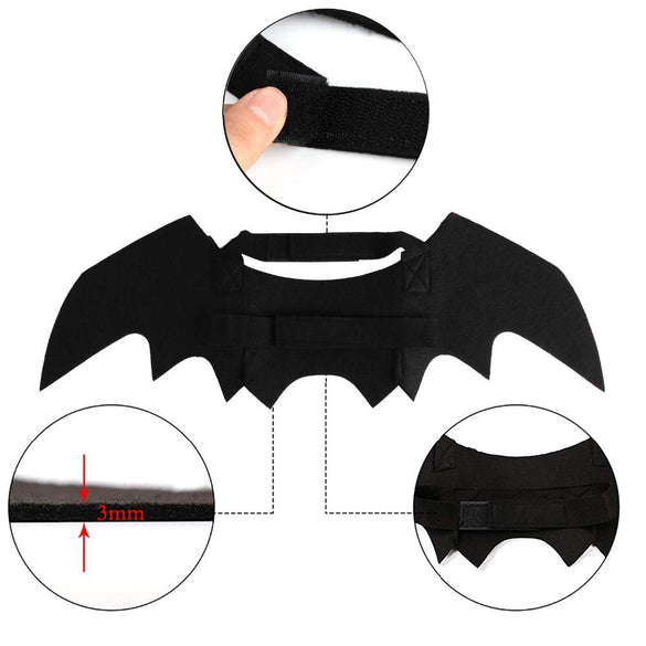 Halloween Cat Bat Wings Collar Harness Decor Puppy Pet Cat Black Bat Dress Up Funny Wing Cat Clothes Accessories Christmas Gifts