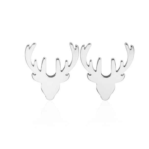 Jisensp Fashion Deer Stud Earrings for Women Cute Elk Animal Earrings Pendientes Ear Jewelry Christmas Accessories Gifts Bijoux