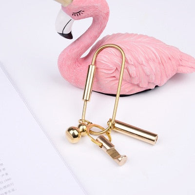 Nordic Gold Copper Key Ring Geometry Shape Key Holder Keychains Hooks Home Storage Accessories Decoration Tool For Man Woman