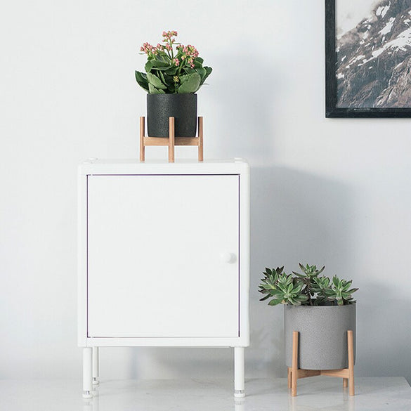 2019 Nordic desktop solid wood flower stand cement fleshy flower pot creative simple living room balcony assembly flowerpot