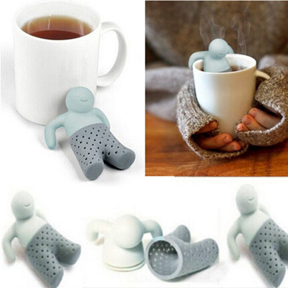 Silicone Tea Strainer Interesting Life Partner Cute Mister Teapot MR Little Man People  Tea Infuser Filter Brewing Making Teapot