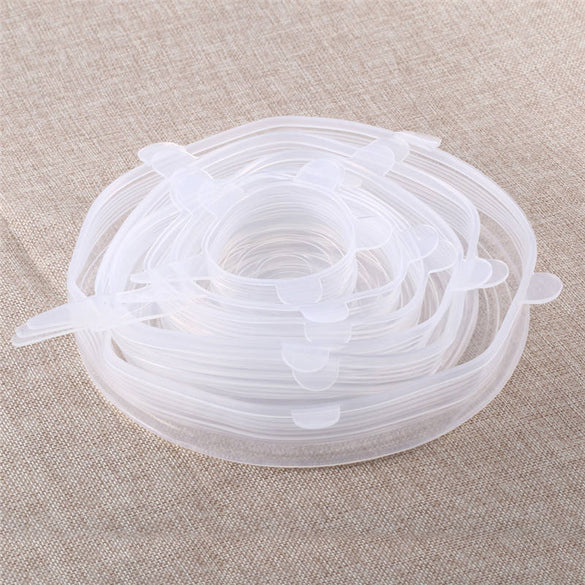 4/6 Pcs Silicone Stretch Lids Food Wrap Bowl Pot Lid Cover Pan Universal Silicone Lid for Cookware Kitchen Accessories