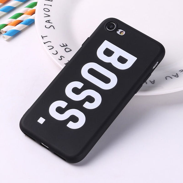 For iPhone 11 Pro Max 6 6S 5 SE 8 8Plus X 7 7Plus XS Max Soft Silicone Matte Case Fundas Coque Cover Lover Boss Honey King Queen