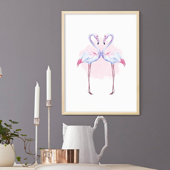 900D Posters And Prints Wall Art Canvas Painting Wall Pictures For Living Room Nordic Decoration Watercolor Flamingo S16020