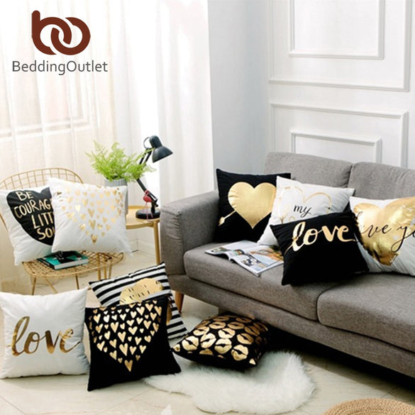 BeddingOutlet Bronzing Cushion Cover Christmas Throw Pillow Cover Decorative Pillow Case Sofa Car Seat Cover Pillowcase Dropship