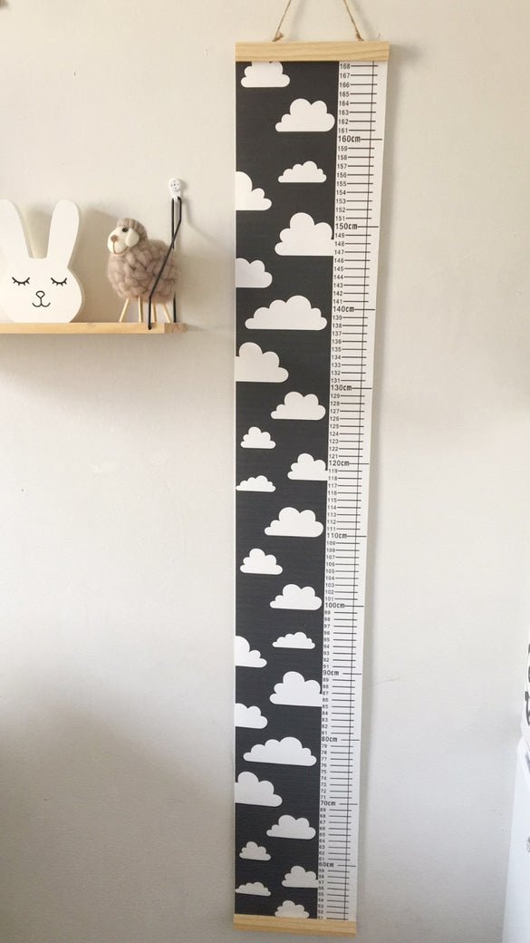 Nordic Cloud Children Kids Height Growth Size Chart Height Measure Canvas Ruler For Kids Room Scandinavian Decor For Kids Room