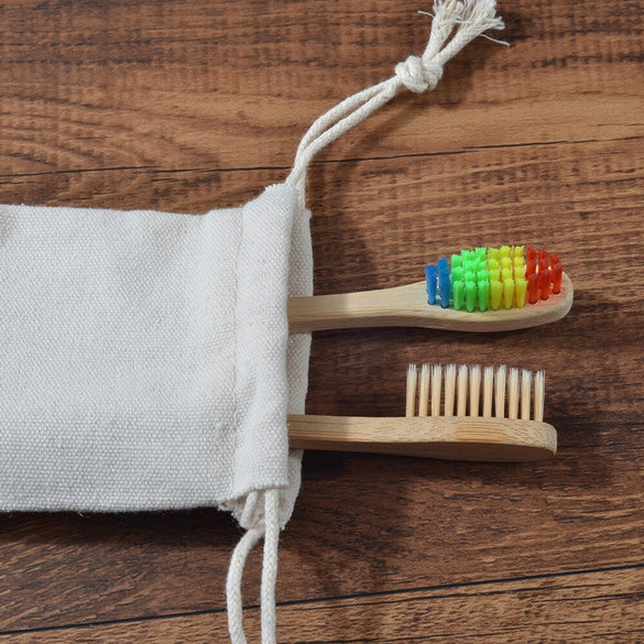 Reusable Produce Toothbrush Bags Eco-Friendly Washable Organic Cotton Tooth Brush Travel Tote Storage Bags