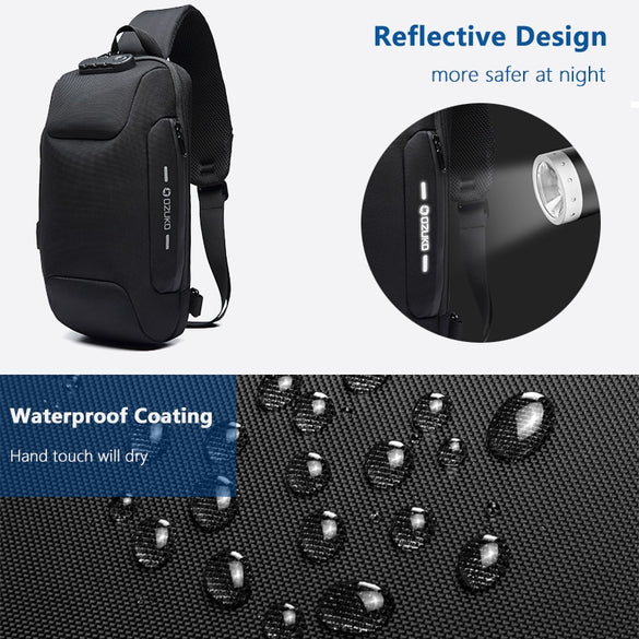 OZUKO 2019 New Multifunction Crossbody Bag for Men Anti-theft Shoulder Messenger Bags Male Waterproof Short Trip Chest Bag Pack