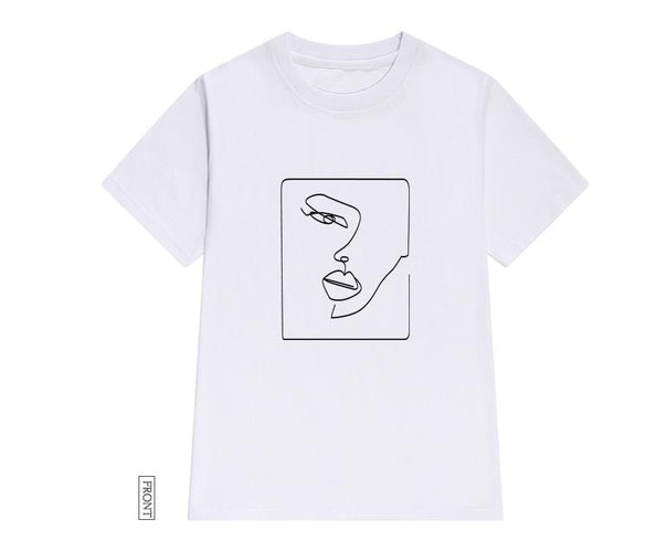 face abstract simple Women tshirt Cotton Casual Funny t shirt Gift For Lady Yong Girl Top Tee Drop Ship S-723