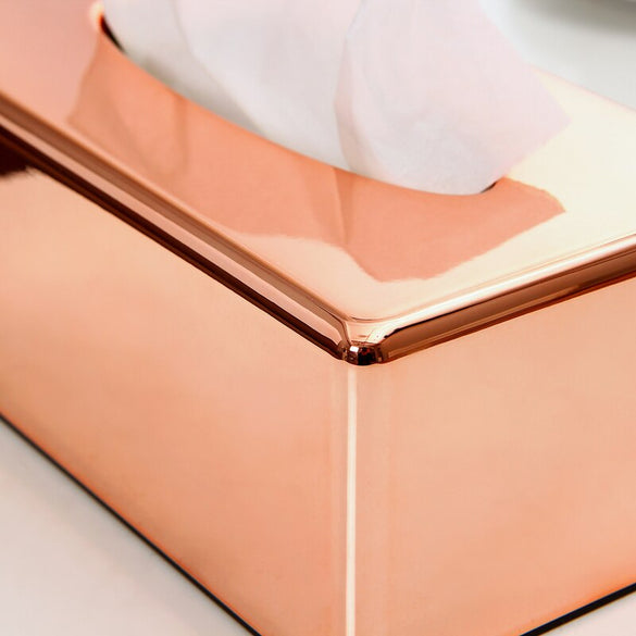 Luxury Elegant Paper Rack Royal Rose Gold Car Home Rectangle Rhinestone Tissue Box Container Towel Acrylic Napkin Tissue Holder