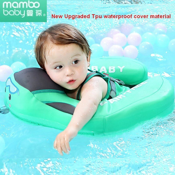 UPF 50 Mambo baby swim float swimming ring UV-protection baby floating with canopy no need Inflatable neck Floats Swim Trainer