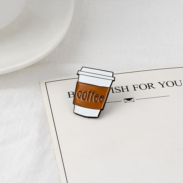 Coffe cup Enamel Pin Carry Cup Brooches Metal Brooch Fashion Life Coffee Mug Pins Badge Gift for Women Men Coffee lovers