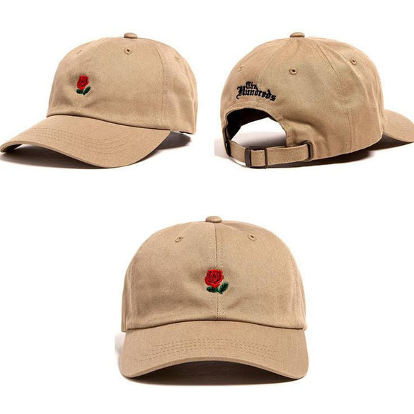 Sale Women Man Couples Adjustable The Hundreds Rose Flower Embroidered Baseball Cap Casual Cool Harajuku style Hiphop Visor Hat